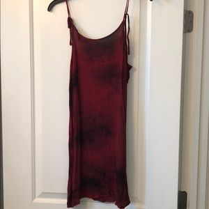 Red tie dye mini dress